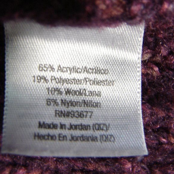 Purple Pink Flecks Cable Knit V Sweater S/Sleeve - Picture 12 of 14